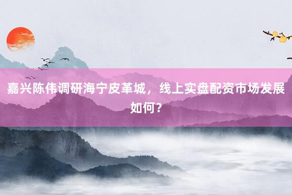 嘉兴陈伟调研海宁皮革城，线上实盘配资市场发展如何？