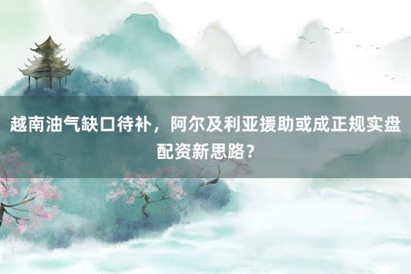 越南油气缺口待补，阿尔及利亚援助或成正规实盘配资新思路？