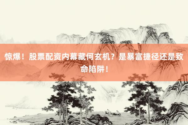 惊爆！股票配资内幕藏何玄机？是暴富捷径还是致命陷阱！