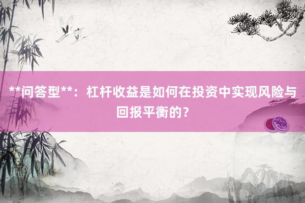 **问答型**：杠杆收益是如何在投资中实现风险与回报平衡的？