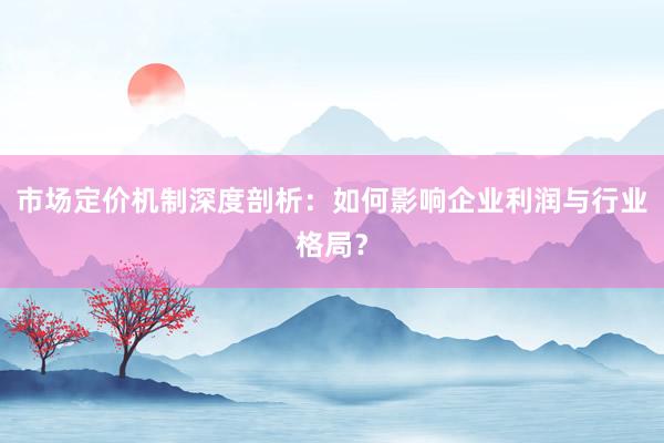 市场定价机制深度剖析：如何影响企业利润与行业格局？