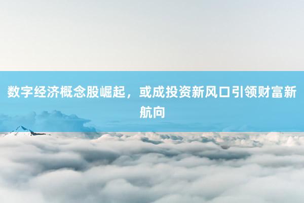 数字经济概念股崛起，或成投资新风口引领财富新航向