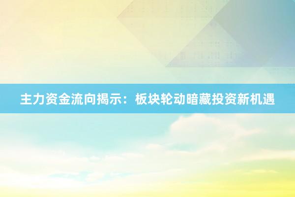 主力资金流向揭示：板块轮动暗藏投资新机遇