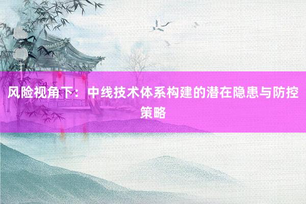 风险视角下：中线技术体系构建的潜在隐患与防控策略