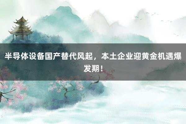 半导体设备国产替代风起，本土企业迎黄金机遇爆发期！