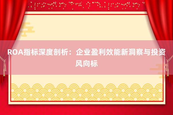 ROA指标深度剖析：企业盈利效能新洞察与投资风向标