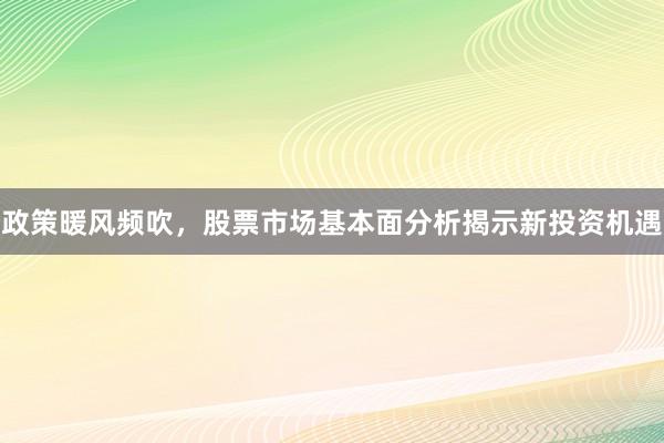 政策暖风频吹，股票市场基本面分析揭示新投资机遇