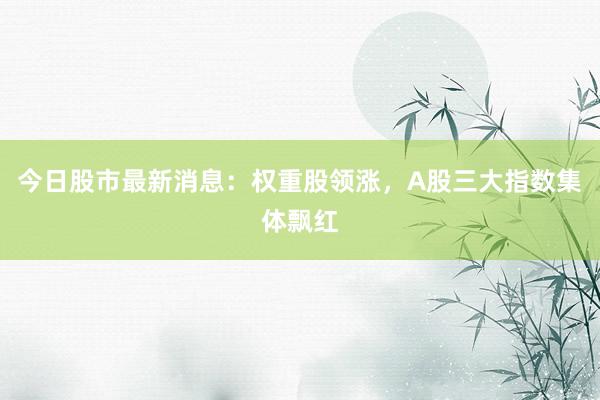 今日股市最新消息：权重股领涨，A股三大指数集体飘红