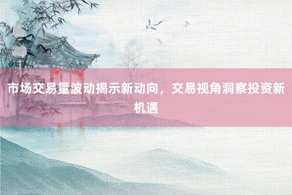 市场交易量波动揭示新动向，交易视角洞察投资新机遇