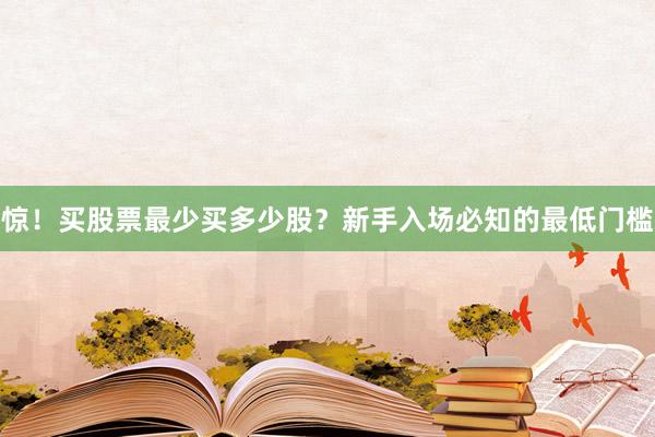 惊！买股票最少买多少股？新手入场必知的最低门槛
