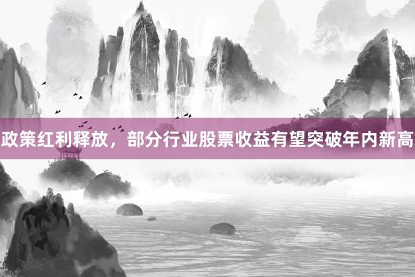 政策红利释放，部分行业股票收益有望突破年内新高