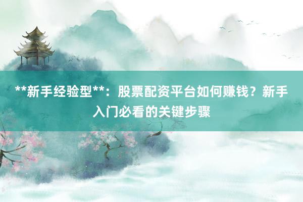 **新手经验型**：股票配资平台如何赚钱？新手入门必看的关键步骤